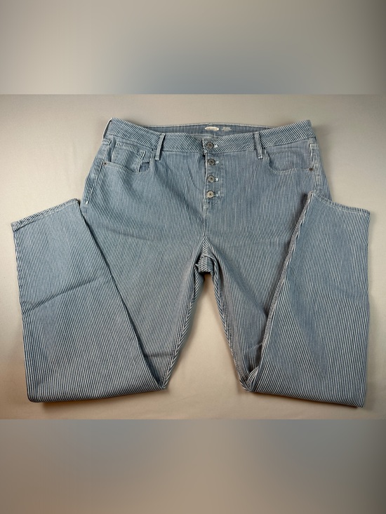 Old Navy Denim - Old Navy Women’s Rockstar Pinstripe Skinny Jeans Button Fly Size 18